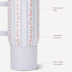 HydroJug Traveler 20oz Kids Insulated Tumbler with Handle, Primrose - Image 3