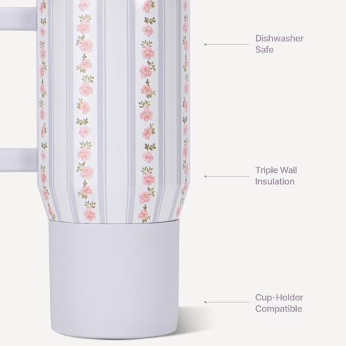 HydroJug Traveler 20oz Kids Insulated Tumbler with Handle, Primrose - Image 3