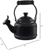 Le Creuset Enamel On Steel Demi Tea Kettle, 1.25 qt., Licorice/Black Knob - Image 5