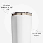 Corkcicle Insulated Tumbler with Sliding Lid, 16 oz, Gloss White - Image 5