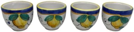 Set of 4 Hand Painted Italian Ceramic Cups 2 oz – Made in Italy Lemon Design, Artisan Pottery Shot Glasses for Espresso - Image 5