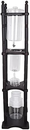 Iced Drip Coffee Maker Cold Brew Dripper Pot Cold-Drip Coffee Tower Ice Coffee Machine Pine Wooden Glass 2500ml Brown 11.02x9.65x45.28In - Image 6