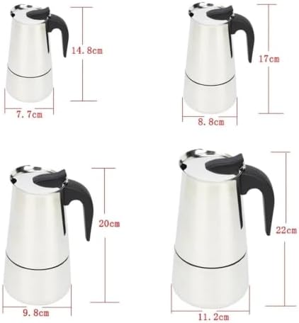 Moka Pot 2/4/6/9 Cups Stovetop Espresso Coffee Maker Stainless Steel - Image 3