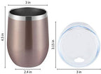 DOMICARE Stainless Steel Wine Tumbler Bulk with Lid, Personalized Rose Gold Insulated Tumblers Set, 12oz Travel Coffee Cups Pack of 8 - Image 4