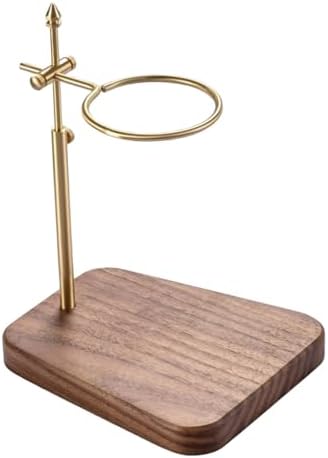 Coffee Dripper Stand Wooden Pour Over Holder Adjustable Iron Rack Rotatable Base Structure Suitable for Milk Tea Shop countertop Home by Fonowx