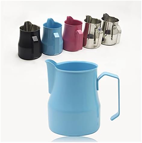 Gravy Boat Milk Jug 500ml/700ml Stainless Steel Frothing Pitcher Pull Flower Cup Coffee Milk Frother Latte Art Milk Foam Tool Coffeware Sauce Jug (Color : Teflon-500ml) - Image 4