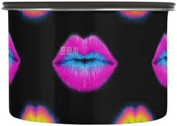 Colorful Fluorescent Neon Lips Designed Lid Storage Containers Stainless Steel Containers For Pantry Stackable Push Button Dry Food Canisters - Image 2
