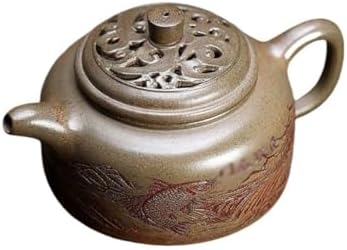 Tea Pots For Loose Tea Hand-carved Fish Leaping Dragon Gate Teapot Home Tea Room Retro Tea Set Tea Infuser Pot by Unknown