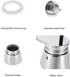 Zerodis Single Spout Mocha Pot, Stainless Steel Espresso Maker Coffee Pot Lightweight Cafe Maker Portable Outdoor Camping Brewed Coffee Cup for All Electric Ceramic Gas Stovetops(50ml) - Image 6