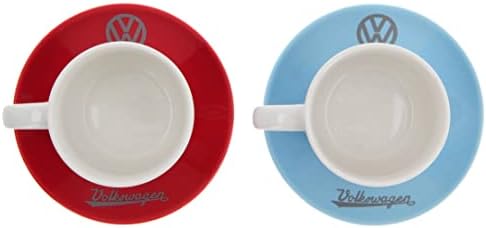 BRISA VW Collection - Volkswagen Espresso Cups Coffee-Tea-Cappuccino Set in T1 Bus Campervan Design (Bus Front/100ml/3.4 fl oz) (Set of 2 (red, blue)) - Image 6