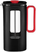 French Press Coffee Maker Coffee Press With Plastic Handle, Double Wall Insulation & Stainless Steel Filter Screen, High Borosilicate Glass Liner, For Coffe And Tea(/Black,1.2L) by GIZNXBA