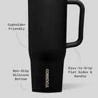 Corkcicle Cruiser Tumbler with Handle & Straw, 40 oz, Black Bows - Image 4