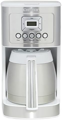 Cuisinart 12-Cup Coffee Maker, Programmable PerfecTemp Thermal Carafe Coffee Machine with 1-4 Cup Setting, Brew Strength Control and Brew Pause, Stainless Steel, White by Cuisinart
