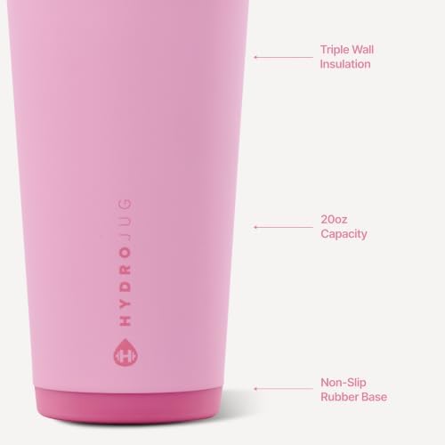 HydroJug Everyday Tumbler 20 oz, Ceramic-Lined Straw Cup, Petal - Image 3