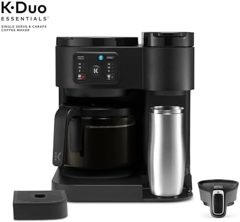 K-Duo Essentials Hot & Iced Coffee Maker Single Serve KCup Pod & 12-Cup Glass Carafe Dual Brew System 72oz Reservoir - Image 2