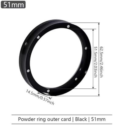 Espresso Coffee Replacement Dosing Ring,Compatible For Delonghi,Funnel Aluminum With 6 Magnets Fits 51/54 / 58mm Portafilter(51mm black) - Image 2