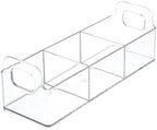 mDesign Plastic Condiment Organizer and Tea Bag Holder - 9" Long Kitchen Pantry/Countertop Storage Caddy - Divided Chip, Snack, Granola, Oatmeal Packet Holder - Lumiere Collection - 4 Pack - Clear - Image 4