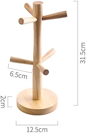 LIU- Mug Holder Tree Countertop Beech Wooden Mug Stand,Coffee Cup or Keychain Storage Rack for Coffee Counter Bar Decor Accessory - Image 7