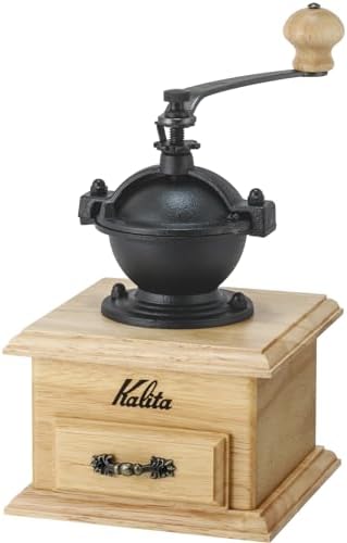 Carita Kalita Coffee Grinder, Hand Grind, New Classic Mill, Natural #42201, Adjustable Grade, Manual Coffee Grinder with Lid for Outdoor Camping by Kalita
