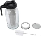 Aramox Cold Brew Iced Coffee Pitcher with Stainless Steel Filter and Spout Lid, Heavy Duty Glass Jar for Brewing and Pouring (2000ml) - Image 6