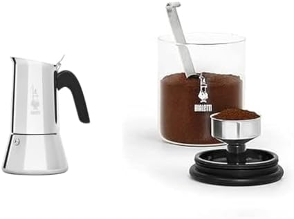 Bialetti - New Venus Induction, Stovetop Coffee Maker, Suitable for all Types of Hobs & Smart Coffee Jar: Made in Glass to Preserve the Aroma of the Coffee - 250g by Unknown