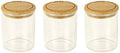 Pebbly PKV-014 Box, Glass, Transparent/Bamboo, Diameter 6.5 x 8.5 cm by Pebbly