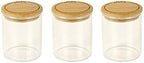 Pebbly PKV-014 Box, Glass, Transparent/Bamboo, Diameter 6.5 x 8.5 cm by Pebbly