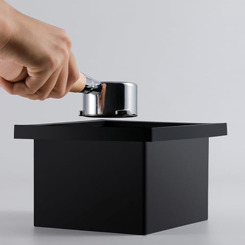 Espresso Knock Box Chute, Stainless Steel Built-in Desktop Coffee Knock Box with Detachable Rubber Rod, Rectangle Bottomless Espresso Knock Box (Black) - Image 5