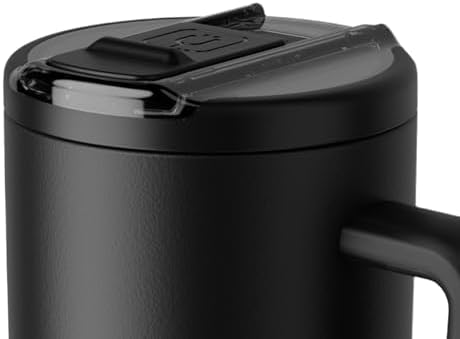 BrüMate Era Flip 30oz Tumbler with 100% Leakproof Covered Straw Lid | Hygienic Covered Straw | Insulated Stainless Steel Water Bottle with Handle | Cup Holder Friendly | BPA-Free (Matte Black) - Image 3