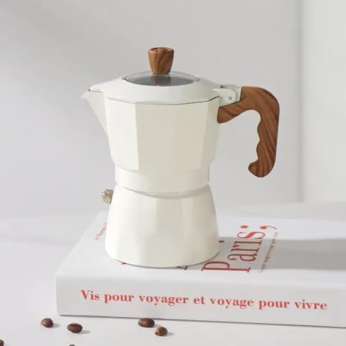Stovetop Espresso Maker Moka Pot 4 Cup Italian Coffee Maker Color White - Image 2