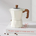 Stovetop Espresso Maker Moka Pot 4 Cup Italian Coffee Maker Color White - Image 2