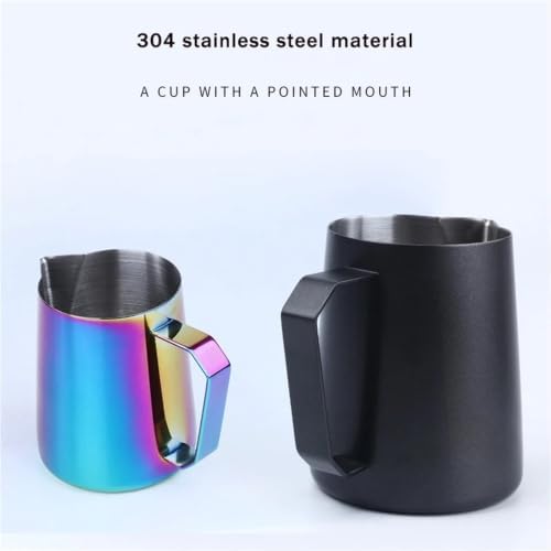 Milk Frother Cup Stainless Steel 304 Stainless Steel Tip Milk Foam Cup Fancy Frothing Pitcher Coffee Latte Art Tool 350ml/450ml/600ml(450ml-01) - Image 2