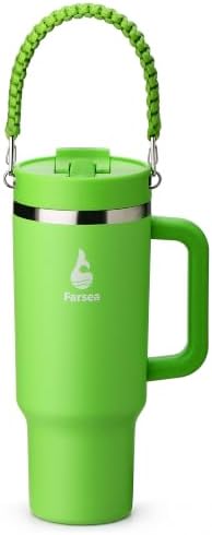 Farsea 40oz Insulated Stainless Steel Travel Tumbler with Handle & Straw by Farsea