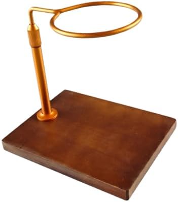 Coffee Dripper Stand Portable Hand Brewer Pour Over Coffee Maker Holder Wooden Alloy Base Suitable for Home, Gold by Unknown