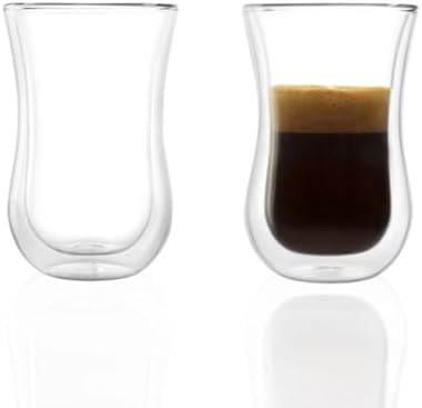 Stölzle Lausitz Set of 2 Coffee 'N More Small Espresso Cups (Small / 3 Fl oz). Coffee Cups, Double Walled Glass Coffee Mugs for Hot or Cold Drinks - Genuine Stölzle Insulated Glass Coffee Mugs by St%C3%B6lzle%C2%A0Lausitz