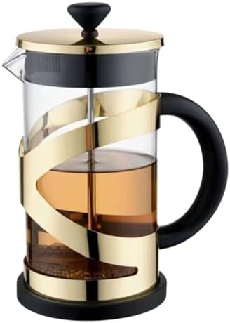 French Press Coffee Maker With 3 Filters Stainless Steel Coffee And Tea Maker,heat Resistant Borosilicate Glass Coffee Press, Multifunction Brewed Coffee Pot For Camping(/Gold B,1000ml) by GIZNXBA
