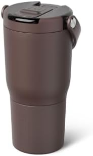 BrüMate Resa Flip 20oz Kids Travel Tumbler with Covered Flip Down Straw | 100% Leakproof Water Bottle | Insulated Stainless Steel | Cup Holder Friendly Silicone Base | 20oz (Java) - Image 2