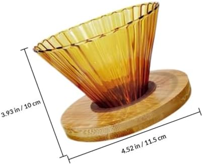 Healifty Reusable Coffee Filter Cone with High Borosilicate Glass and Wood Handle, Easy to Clean and Sturdy Coffee Accessory for Kitchen the Road Use - Image 2