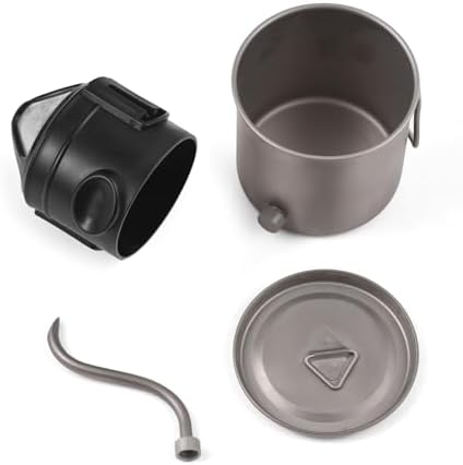 400ml Camping Kettles for Boiling Water, Coffee Kettle with Folding Handle+Removable Coffee Spout Coffee Pot with Coffee Filter/Small Cup, Lightweight Tea Kettle for Picnic Backpacking Hiking - Image 6