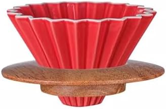 Ceramics V Shape Brewing Coffee Filter Cup For Pour Over Barista 60 Degree Dripper Cone Drip Funnel(RED) by Unknown