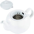 ETHNIQ Porcelain Tea Pot with Stainless Steel Tea Infuser - White by AUTHENTICHOMEAPPLIENCES