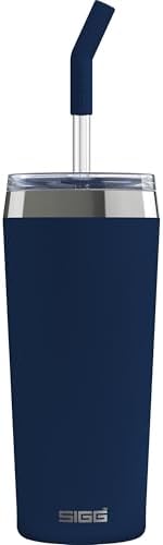 SIGG - Insulated Mug - Travel Mug Helia - With Durable Glass Straw & Cleaning Brush - Leakproof - BPA Free - 18/8 Stainless Steel - 15oz/20oz by SIGG