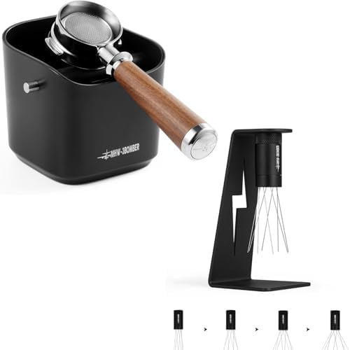 MHW-3BOMBER WDT Tool Espresso Distribution Tool with Magnetic Stand for Barista Espresso Knock Box, 1.2L(15 Cups) Coffee Knock Box by MHW-3BOMBER