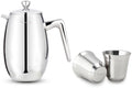 Easyworkz Nando French Press 23 oz, Bundled Stainless Steel Espresso Cup 2pcs Set Double Wall Insulated Metal Demitasse Cups 5 oz by Easyworkz