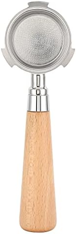 Bottomless Portafilter Coffee Machine Handle, Stainless Steel Filter Holder Basket Replacement Tool, Ergonomic Wooden Handle for Espresso Extraction, Barista Accessory for Home and (51mm beech) - Image 2