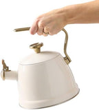 2-Quart Cream Stainless Steel Whistling Stovetop Tea Kettle - Image 3