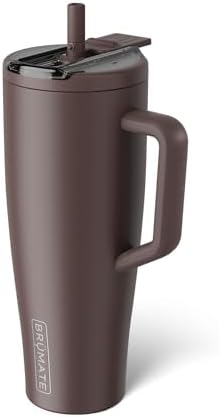 BrüMate Era Flip 40oz Tumbler with 100% Leakproof Covered Straw Lid | Hygienic Covered Straw | Insulated Stainless Steel Water Bottle with Handle | Cup Holder Friendly | BPA-Free (Java) by Br%C3%BCMate