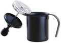 Black Manual Milk Frother 400cc PP Stainless Steel for Milk by PRETYZOOM
