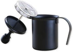 Black Manual Milk Frother 400cc PP Stainless Steel for Milk by PRETYZOOM