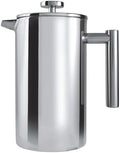 Grunwerg Caf茅 Ole 8 Cup Double Walled Straight Sided Cafetiere Coffee Maker, Mirror, 1000 ml/1 Litre by Caf%C3%A9+Ol%C3%A9